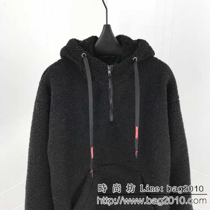 SUPREME18冬季新款 羊羔毛刺繡字母 套頭衛衣 男女同款 ydi1568